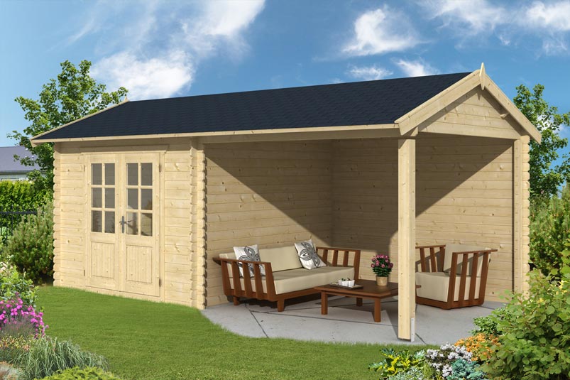 Abri de jardin Saumur 28 mm | 300 + 300 x 300 cm